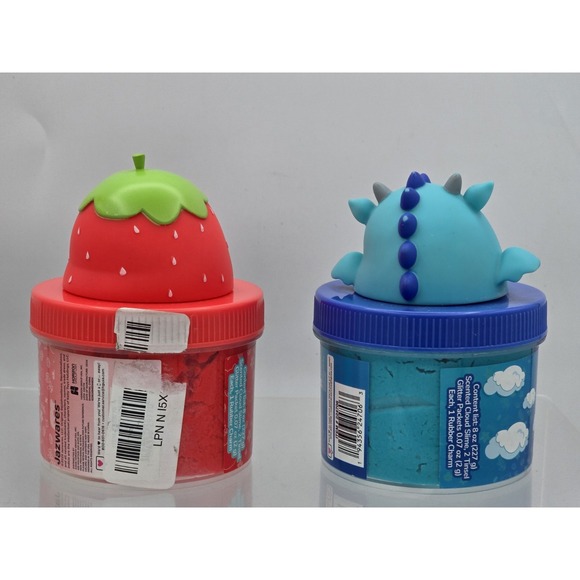 2 Lot Squishmallows Cloud Slime  - Strawberry Scarlet Charm & Blue Raz Tatiana - Picture 5 of 9